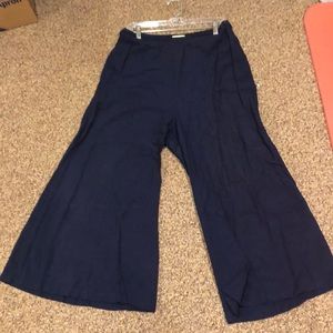 Anthropologie Navy Blue Wide Leg Pants